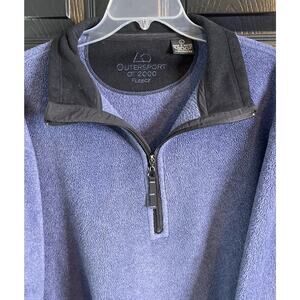 Outersport‎ OT 2000 Blue Fleece Quarter 1/4 Zip Sweatshirt Men Size L Athleisure